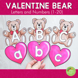 Valentine'ss Day  Bear and Heart Letter and Number Cards