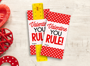 valentine you rule card bracelet ruler gift tags preschool exchange ideas