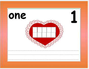 Preview of Valentines 10 frame number mats 1 - 10 {math}