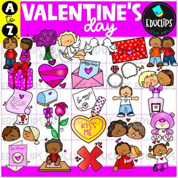 Cute Valentines Day Stickers Printable Clipart by Educatly