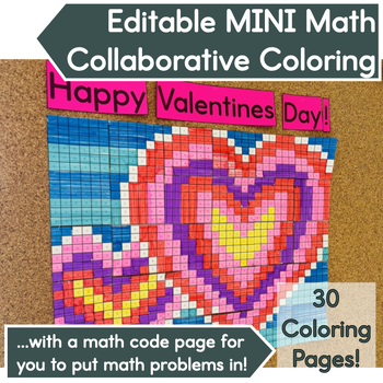 Preview of Valentines Day Activity│MINI Collaborative Coloring & Bulletin Board│Editable