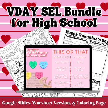 Preview of Valentines Activity for High School: SEL Bundle