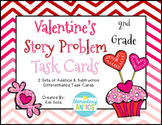 Valentine's Addition & Subtraction Word Problem Task Cards