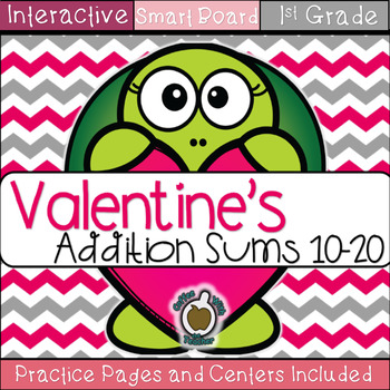 Preview of Valentines Addition Sums 10-20  (SMART Board)