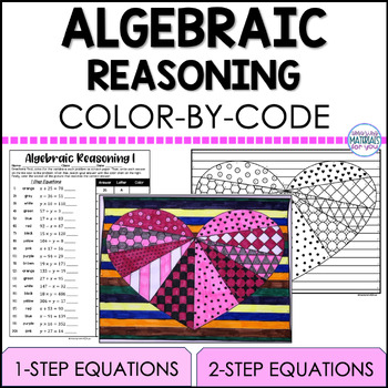 Preview of Valentines Algebraic Reasoning Color By Code with Two Levels of Differentiation
