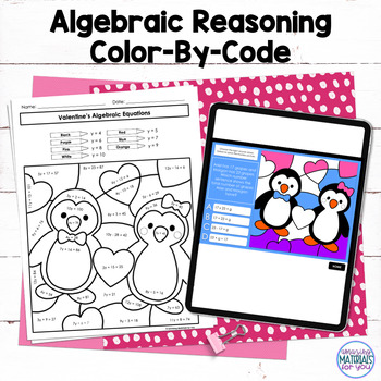 Preview of Valentines Algebraic Reasoning Printable and Google™ Slides PRINT and DIGITAL