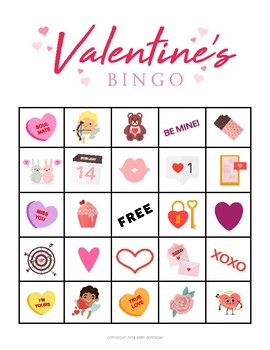 Valentines BINGO Game by AB Designs | Teachers Pay Teachers