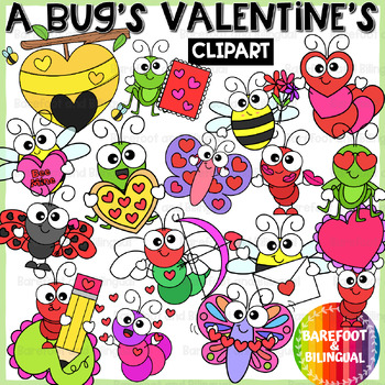Preview of Valentines Bugs Clipart - Insects Clip Art - Valentines Day Clipart