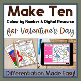 Valentines Bundle: Make 10 & Parts of 10 Worksheets and Di