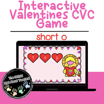 Preview of Valentines CVC Interactive Game | Short o | Google Slides