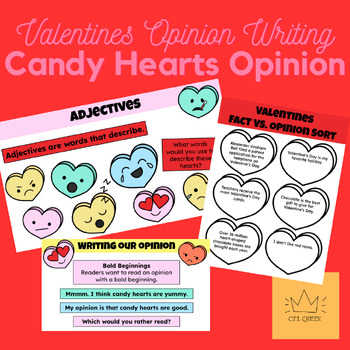 Preview of Valentines Candy Heart Opinion Writing Bundle