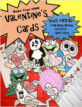 Preview of Valentine's Cards - Reading, Math, & Writing Activities
