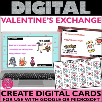 Preview of Valentines Cards Digital Resources Make your Own Card Classroom Valentine Google