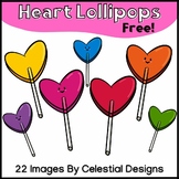 Valentines Clip Art - Heart Lollipops - Free