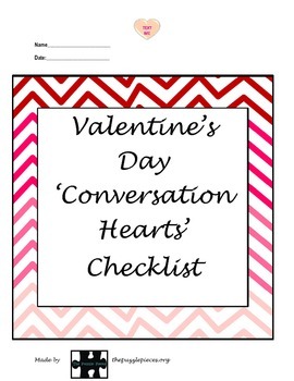 Preview of Valentines Conversation Checklist{autism,sped, social skills, task analysis}