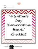 Valentines Conversation Checklist{autism,sped, social skil