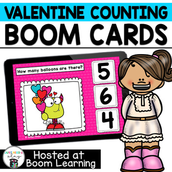 Preview of Valentines Counting 0-10  BOOM Cards for Preschool or Kindergarten