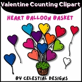 Valentines Counting Clip Art Set Heart Balloon Numbers 1 - 10