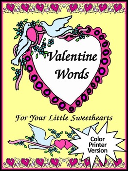 Preview of Valentine's Day Spelling Activities: Valentine Words Flash-card Set - Color