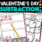 Valentines Day Math Worksheets and Activities for Subtract