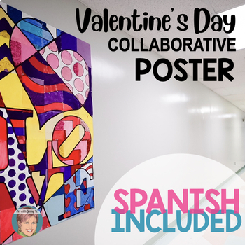 Preview of Valentine's Day Craft Activity | Collaborative Poster (English & Spanish)