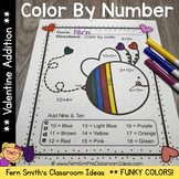 Valentine's Day Color By Number Addition