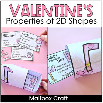 Preview of Valentine's Day 2D Shapes Craft Mailbox Math Activity