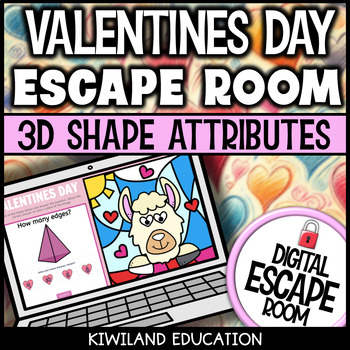 Preview of Valentines Day 3D Shape Attibutes and Properties Digital Escape Room