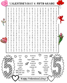 valentines day 5th grade word search by david filipek tpt