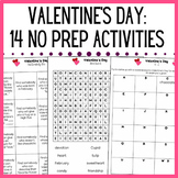 Valentine's Day Fun Packet Time Fillers, No Prep Valentine