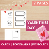 Valentines Day Activities | Cards | Bookmarks | Postcards