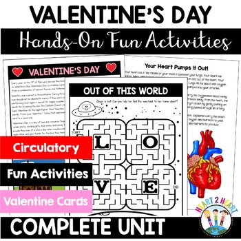 Preview of Valentines Day Activities: Reading Passages Worksheets Puzzles & Cards