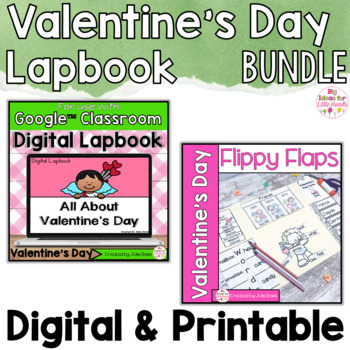 Preview of Valentines Day Activities Interactive Notebook Digital and Printable Bundle