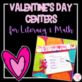 Literacy and Math Valentine's Day Centers for Kindergarten