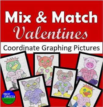 Preview of Valentines Day Activities - Mix and Match Coordinate Graphing Pictures