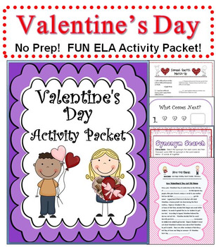 Preview of Valentine's Day Activities Packet   NO PREP!