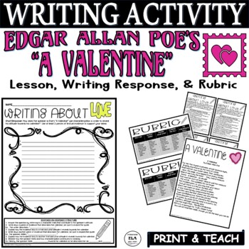 Preview of Valentines Day Activities Poetry Analysis Edgar Allan Poe Love Poems PDF
