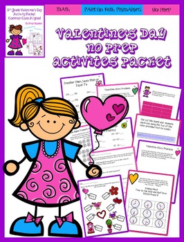 Preview of Valentine's Day Activities & Printables NO PREP Packet (2nd grade)