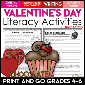 Preview of Valentines Day Activities | Reading Comprehension | Literacy Centers