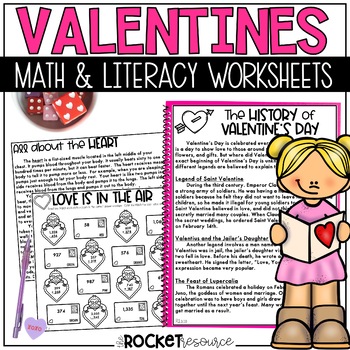 Preview of Valentines Day Activities | Valentine Math Worksheets