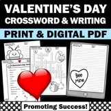 Valentines Day Crossword Puzzle Writing Papers 3rd 4th Gra