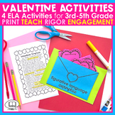 Valentine's Day Reading Comprehension Activities 3rd 4th 5