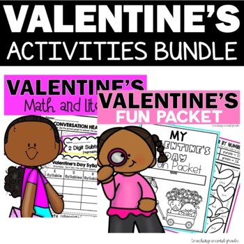 Preview of Valentines Day Activities Grades 1 and 2 Busy Work Morning Packets Math Language