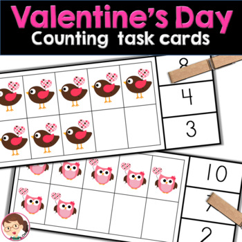 Preview of Valentines Day Activities for Preschool PreK Math Centers