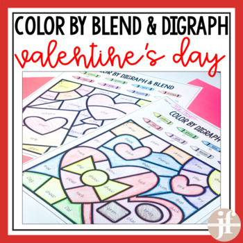 Preview of Valentines Day Activity Coloring Pages | February Activity | Digraphs & Blends