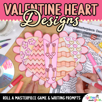 Preview of Valentines Day Activity: Design a Valentine Heart Art Sub Plan & Writing Prompt