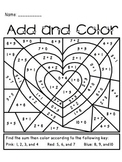 Valentine's Day Add and Color Activity