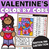 Valentines Day Addition and Subtraction Facts Color by Num