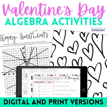 Preview of Valentines Day Algebra Activities