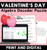 Valentines Day Algebra Decoder Puzzle
